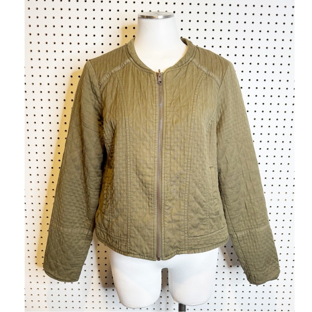 Hei‎ Hei / Anthropologie | Quilted Riding Jacket in Moss Sz. L